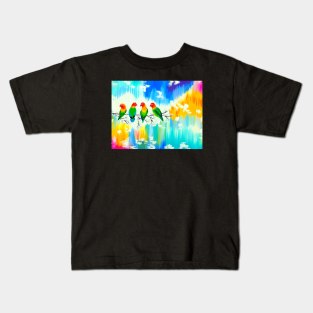 Multicolor Parrots Kids T-Shirt